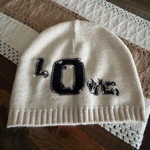 Rebecca Minkoff Love Beanie vintage statement hat soft reversible